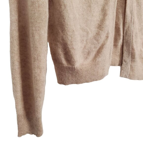 Cynthia Rowley Size S Sweater Flyaway Cardigan 100% Cashmere Coquette Ruffle Tan - Picture 6 of 9